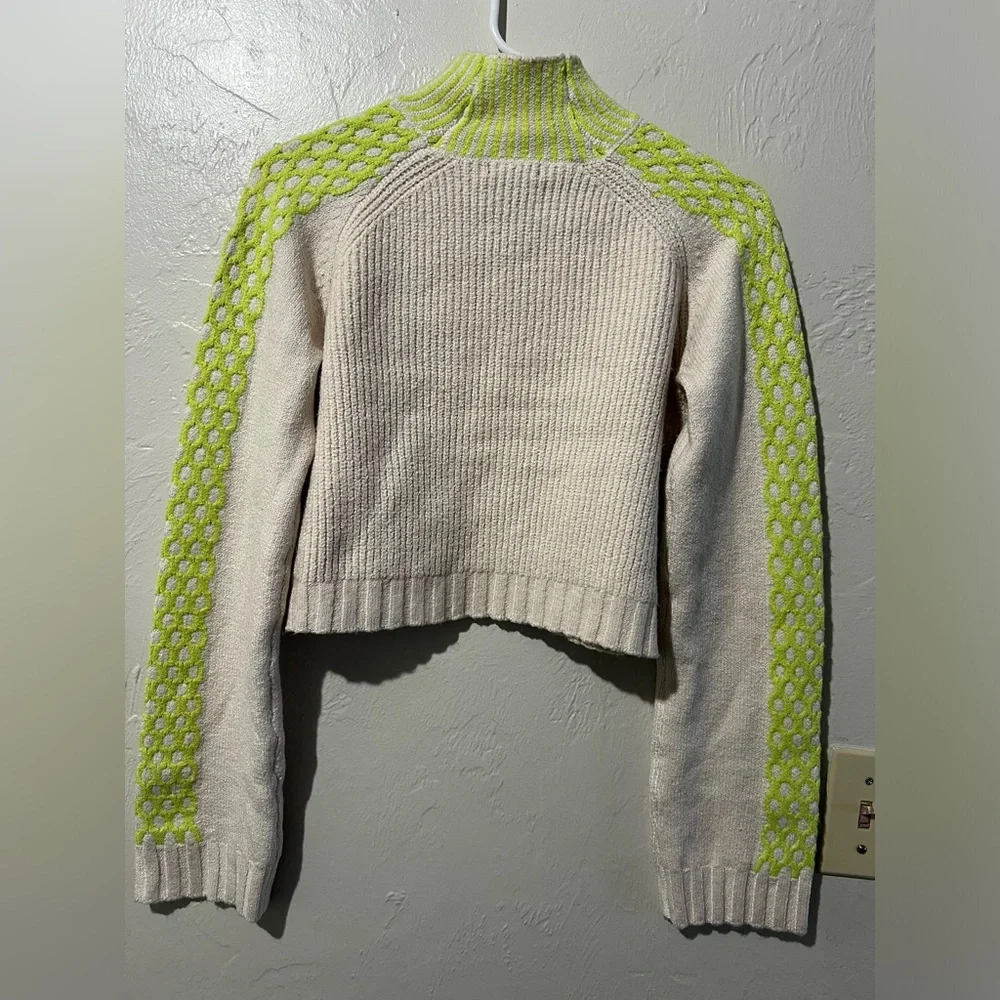 Women's Cream and Green Sweater